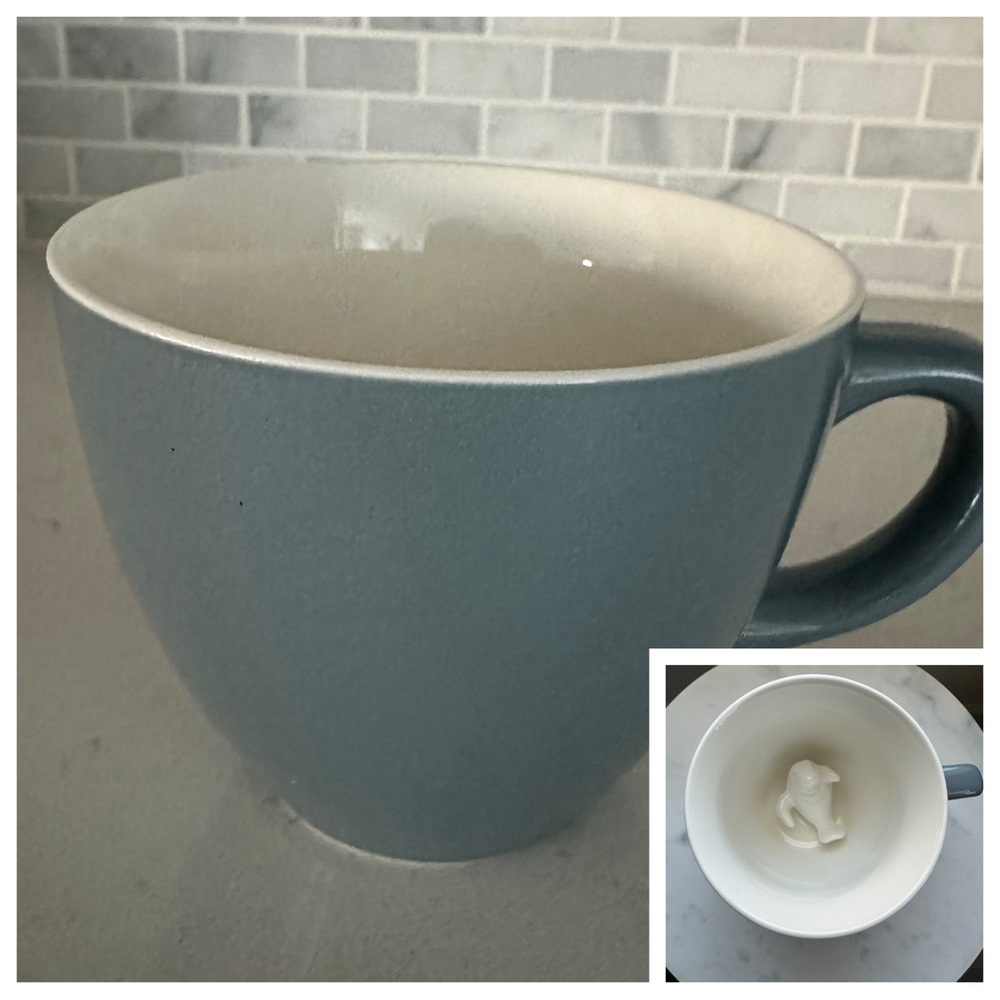 Creature Cups 3D Manatee-in-a-Mug | Blue & White | Coffee Tea Cup Mug